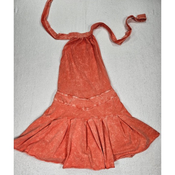 Moda International Dresses & Skirts - Moda International Womens Size L Tangerine Orange Summer Dress Neck Tie Casual